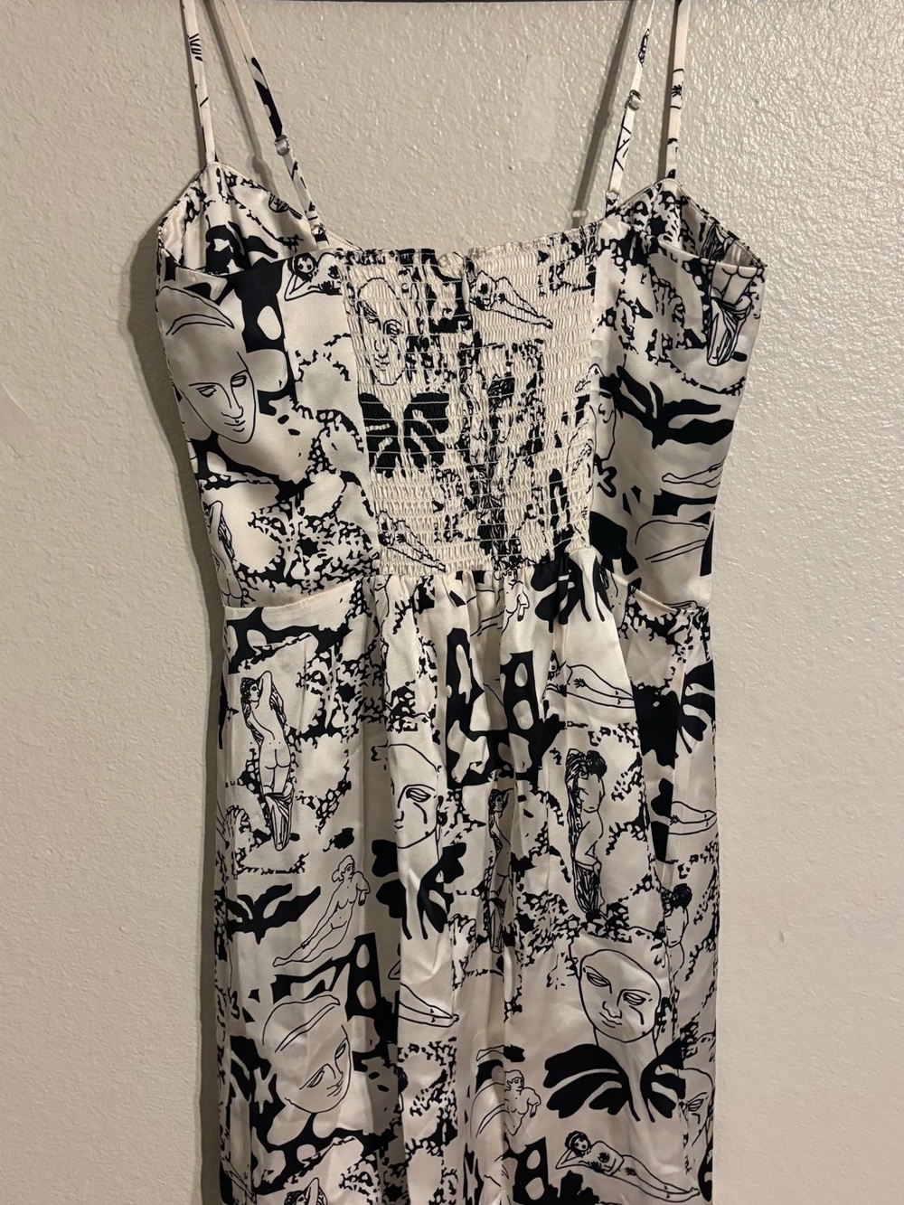 Reformation Kosta Silk Mini Dress with Abstract Faces and People NWT - Picture 6 of 10